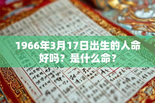 1966年3月17日出生的人命好吗？是什么命？