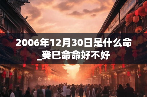 2006年12月30日是什么命_癸巳命命好不好
