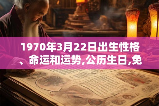 1970年3月22日出生性格、命运和运势,公历生日,免费算命 1970年3月22日出生性格、命运和运势,公历生日,免费算命