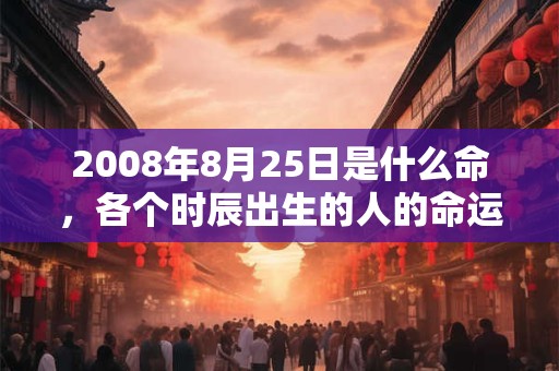 2008年8月25日是什么命，各个时辰出生的人的命运