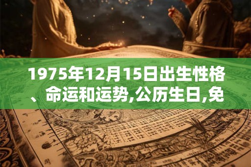 1975年12月15日出生性格、命运和运势,公历生日,免费算命