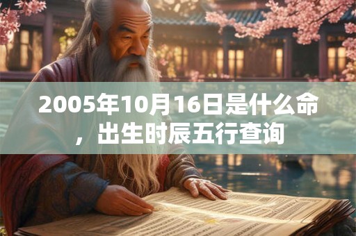 2005年10月16日是什么命,出生时辰五行查询 2005年10月16日是什么命,出生时辰五行查询