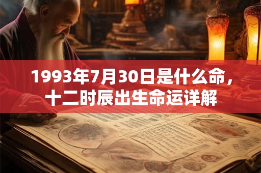 1993年7月30日是什么命，十二时辰出生命运详解