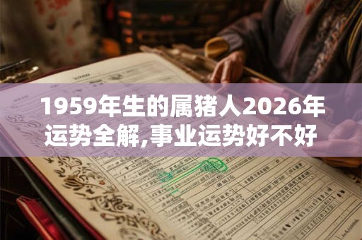 1959年生的属猪人2026年运势全解,事业运势好不好？