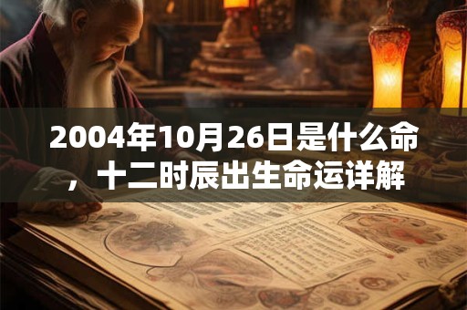 2004年10月26日是什么命,十二时辰出生命运详解 2004年10月26日是什么命,十二时辰出生命运详解