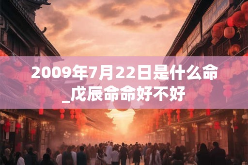 2009年7月22日是什么命_戊辰命命好不好