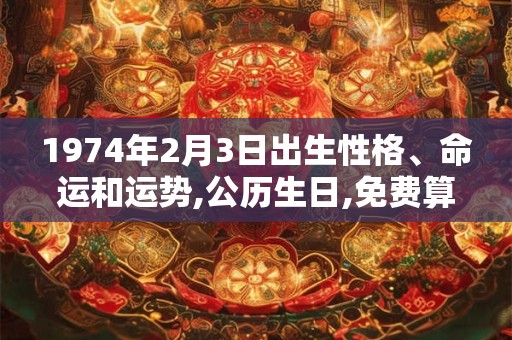 1974年2月3日出生性格、命运和运势,公历生日,免费算命