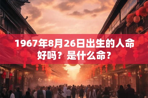 1967年8月26日出生的人命好吗?是什么命? 1967年8月26日出生的人命好吗?是什么命?