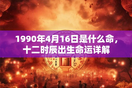 1990年4月16日是什么命，十二时辰出生命运详解