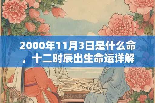2000年11月3日是什么命，十二时辰出生命运详解