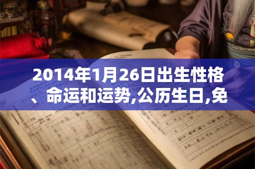 2014年1月26日出生性格、命运和运势,公历生日,免费算命