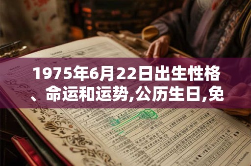 1975年6月22日出生性格、命运和运势,公历生日,免费算命 1975年6月22日出生性格、命运和运势,公历生日,免费算命