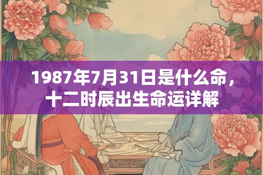 1987年7月31日是什么命，十二时辰出生命运详解