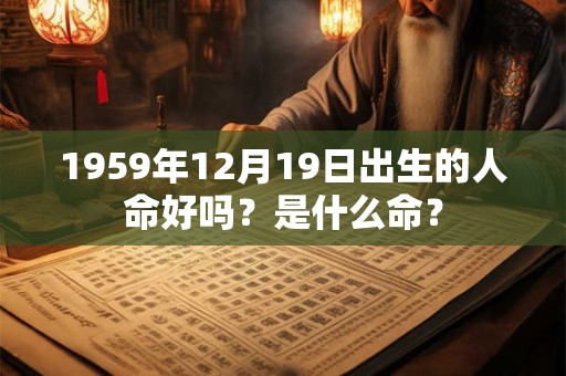 1959年12月19日出生的人命好吗？是什么命？