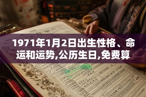 1971年1月2日出生性格、命运和运势,公历生日,免费算命 1971年1月2日出生性格、命运和运势,公历生日,免费算命