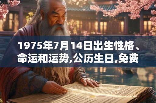 1975年7月14日出生性格、命运和运势,公历生日,免费算命 1975年7月14日出生性格、命运和运势,公历生日,免费算命