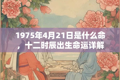 1975年4月21日是什么命,十二时辰出生命运详解 1975年4月21日是什么命,十二时辰出生命运详解