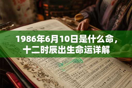 1986年6月10日是什么命，十二时辰出生命运详解