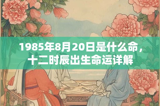1985年8月20日是什么命，十二时辰出生命运详解