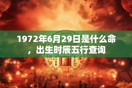 1972年6月29日是什么命，出生时辰五行查询