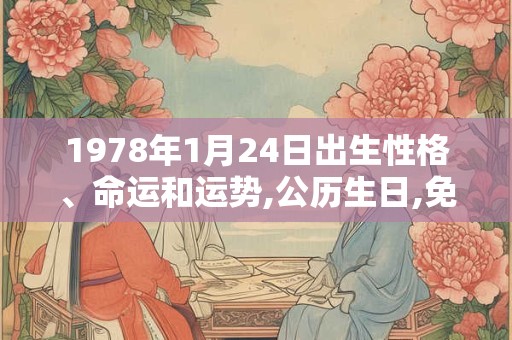 1978年1月24日出生性格、命运和运势,公历生日,免费算命
