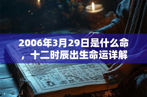 2006年3月29日是什么命，十二时辰出生命运详解