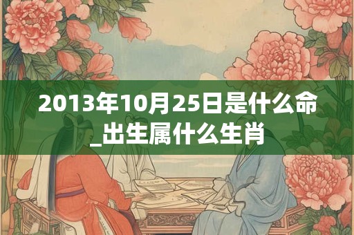 2013年10月25日是什么命_出生属什么生肖