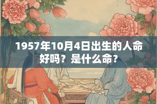 1957年10月4日出生的人命好吗？是什么命？