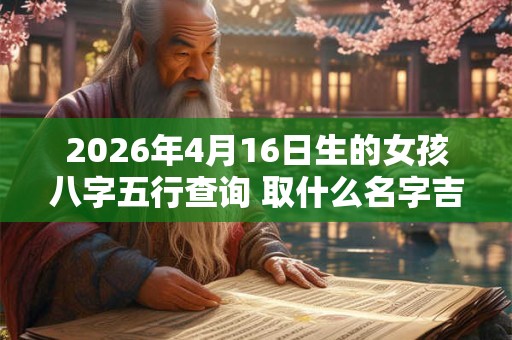 2026年4月16日生的女孩八字五行查询 取什么名字吉利