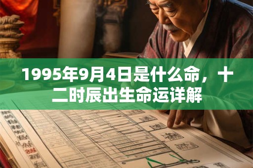 1995年9月4日是什么命，十二时辰出生命运详解