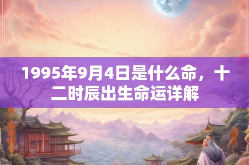 1995年9月4日是什么命，十二时辰出生命运详解