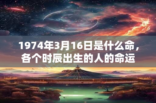 1974年3月16日是什么命，各个时辰出生的人的命运