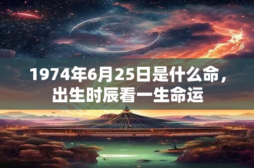 1974年6月25日是什么命，出生时辰看一生命运