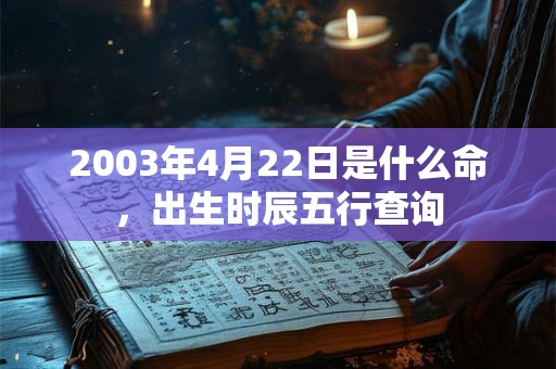 2003年4月22日是什么命,出生时辰五行查询 2003年4月22日是什么命,出生时辰五行查询