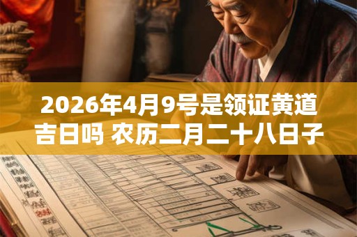 2026年4月9号是领证黄道吉日吗 农历二月二十八日子好吗 2026年4月9号是领证黄道吉日吗 农历二月二十八日子好吗