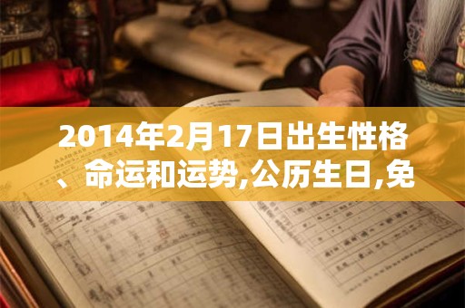 2014年2月17日出生性格、命运和运势,公历生日,免费算命