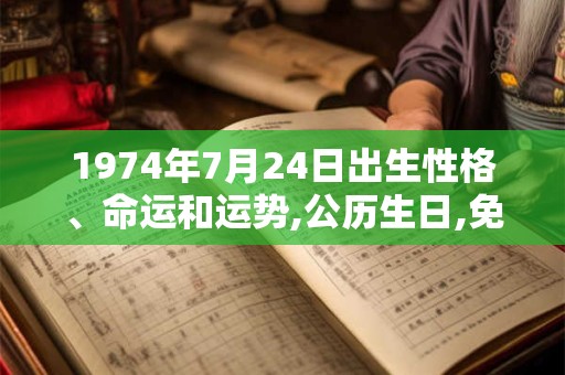 1974年7月24日出生性格、命运和运势,公历生日,免费算命 1974年7月24日出生性格、命运和运势,公历生日,免费算命