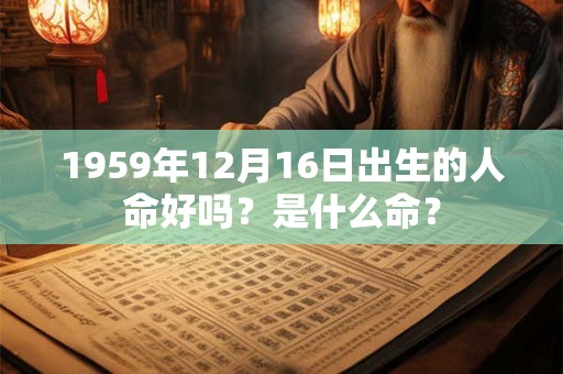 1959年12月16日出生的人命好吗?是什么命? 1959年12月16日出生的人命好吗?是什么命?