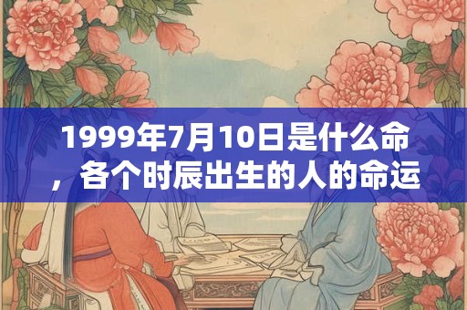 1999年7月10日是什么命,各个时辰出生的人的命运 1999年7月10日是什么命,各个时辰出生的人的命运