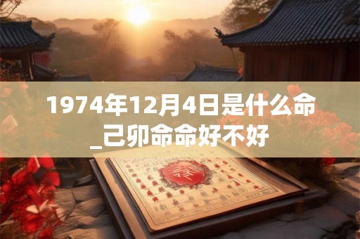1974年12月4日是什么命_己卯命命好不好