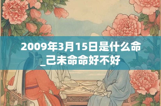 2009年3月15日是什么命_己未命命好不好 2009年3月15日是什么命_己未命命好不好