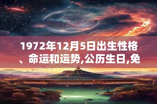 1972年12月5日出生性格、命运和运势,公历生日,免费算命 1972年12月5日出生性格、命运和运势,公历生日,免费算命