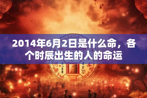 2014年6月2日是什么命，各个时辰出生的人的命运