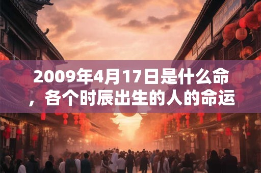 2009年4月17日是什么命，各个时辰出生的人的命运