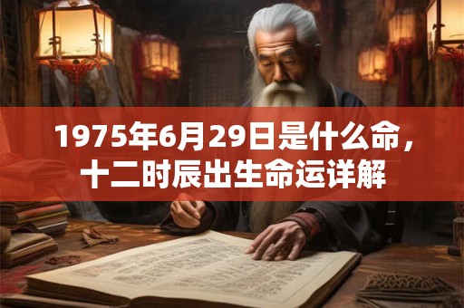 1975年6月29日是什么命，十二时辰出生命运详解