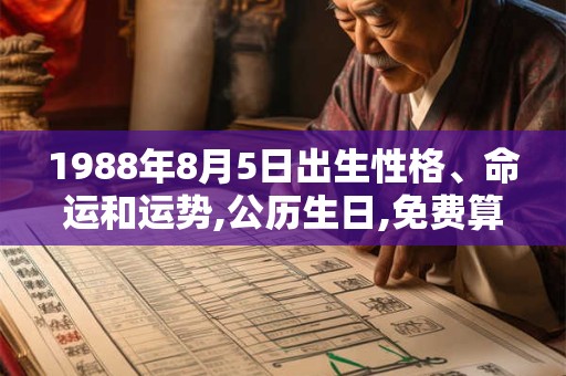 1988年8月5日出生性格、命运和运势,公历生日,免费算命