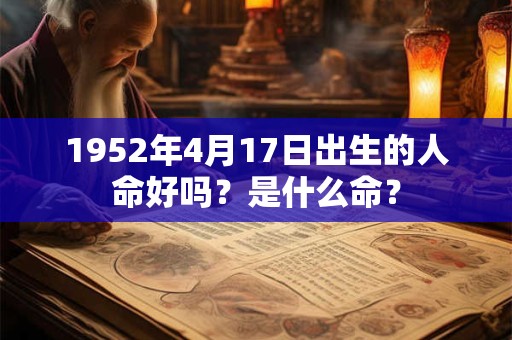 1952年4月17日出生的人命好吗?是什么命? 1952年4月17日出生的人命好吗?是什么命?