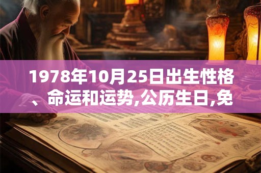 1978年10月25日出生性格、命运和运势,公历生日,免费算命 1978年10月25日出生性格、命运和运势,公历生日,免费算命