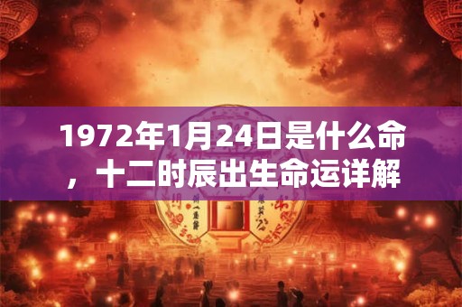 1972年1月24日是什么命,十二时辰出生命运详解 1972年1月24日是什么命,十二时辰出生命运详解