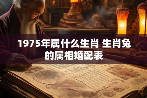 1975年属什么生肖 生肖兔的属相婚配表
